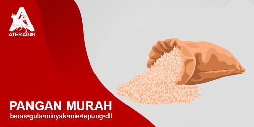 pangan murah, menjual semua kebutuhan rumah tangga seperti beras, minyak, gula, tepung murah.